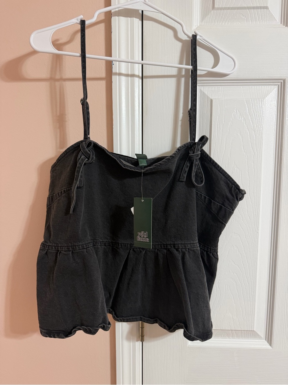 Wild Fable Black Denim Peplum Tank Top